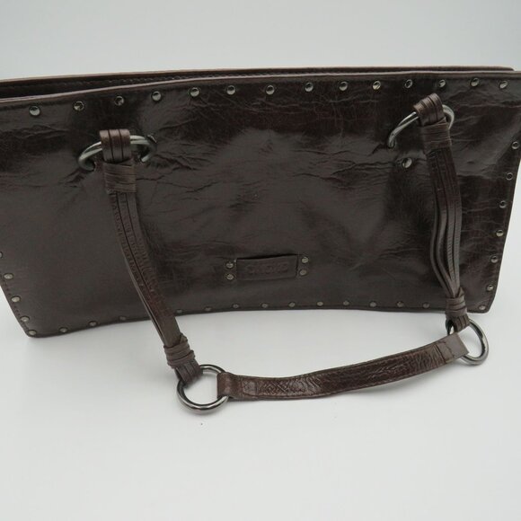 Xoxo‎ Brown Imitation Leather Shoulder Bag Studded Accents Dual Straps - Picture 10 of 10